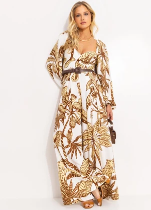 Farm - Macacão em Viscolhinho Amazônia Off White - FARM