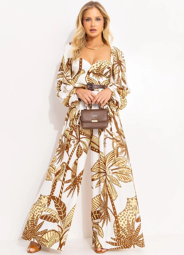 Farm - Macacão em Viscolhinho Amazônia Off White 3