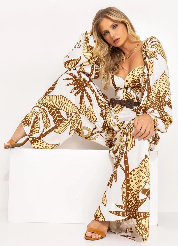 Farm - Macacão em Viscolhinho Amazônia Off White 4