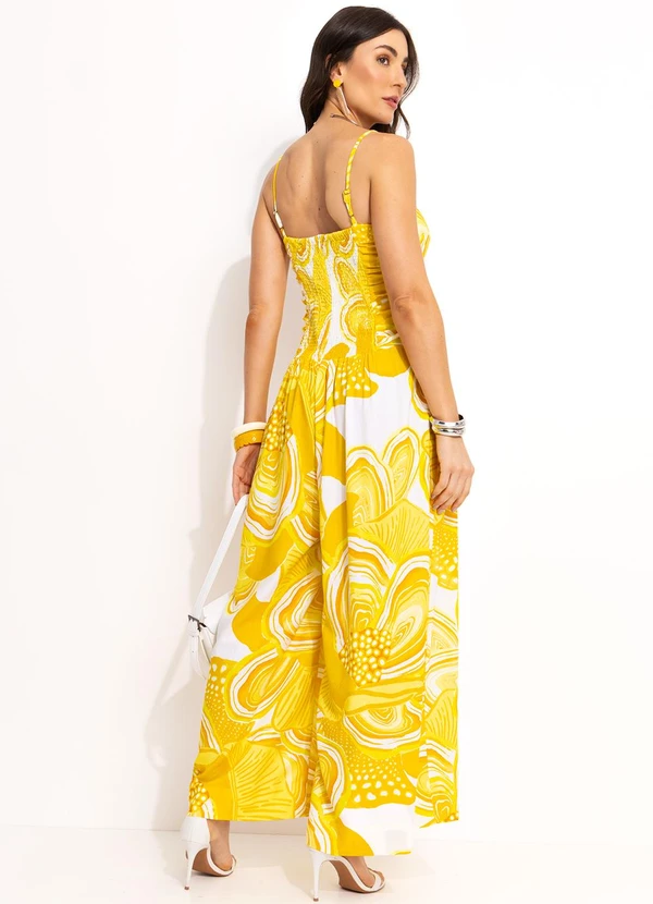 Farm - Macacão em Viscolinho Amarelo 2