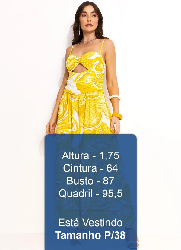 Farm - Macacão em Viscolinho Amarelo 5