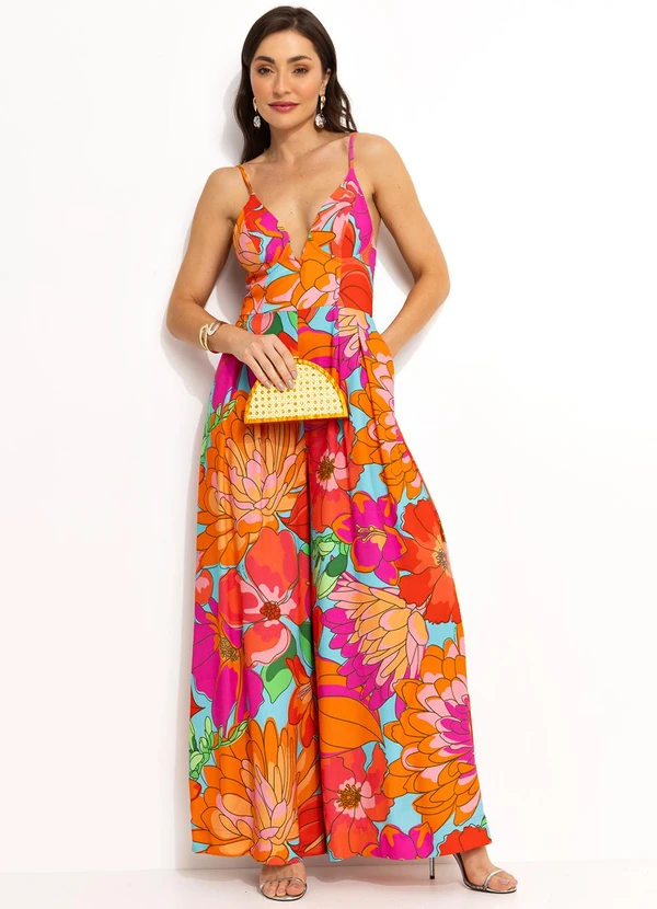 Farm - Macacão em Viscolinho Laranja 3