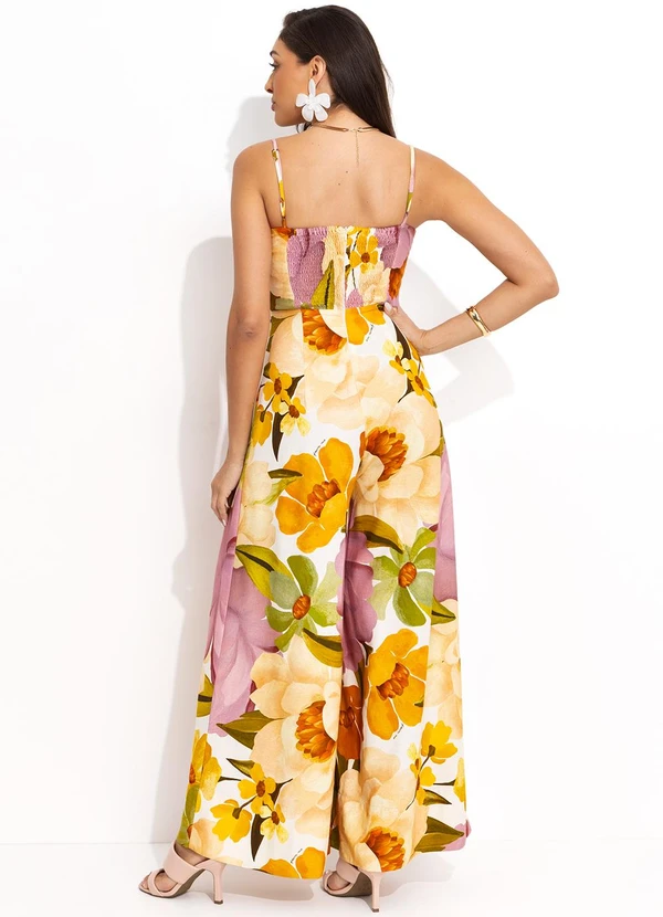 Farm - Macacão em Viscolinho Bege 2