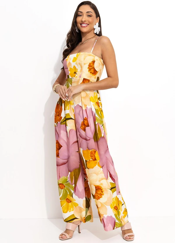 Farm - Macacão em Viscolinho Bege 3