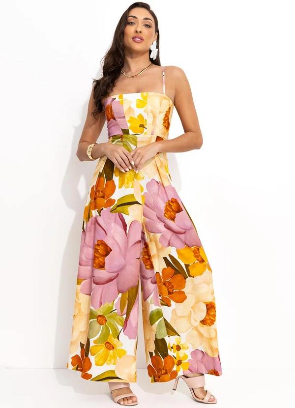 Farm - Macacão em Viscolinho Bege 4