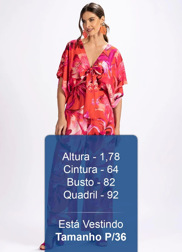 Farm - Macacão em Viscose Tropicarte Vermelho 4