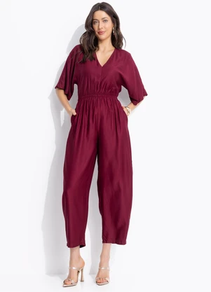 Colcci - Macacão em Viscose Vermelho - COLCCI