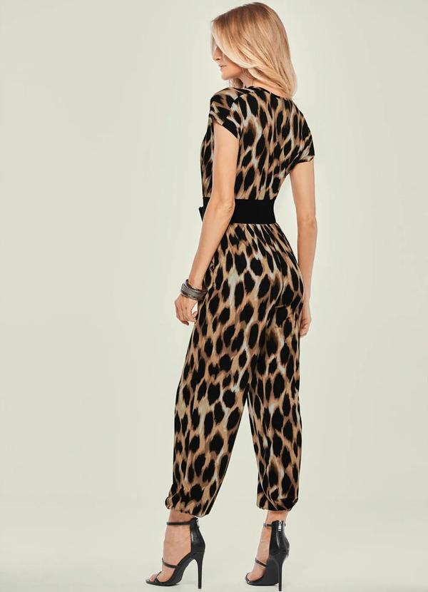 Outlet - Macacão Estampado de Onça Marrom 2