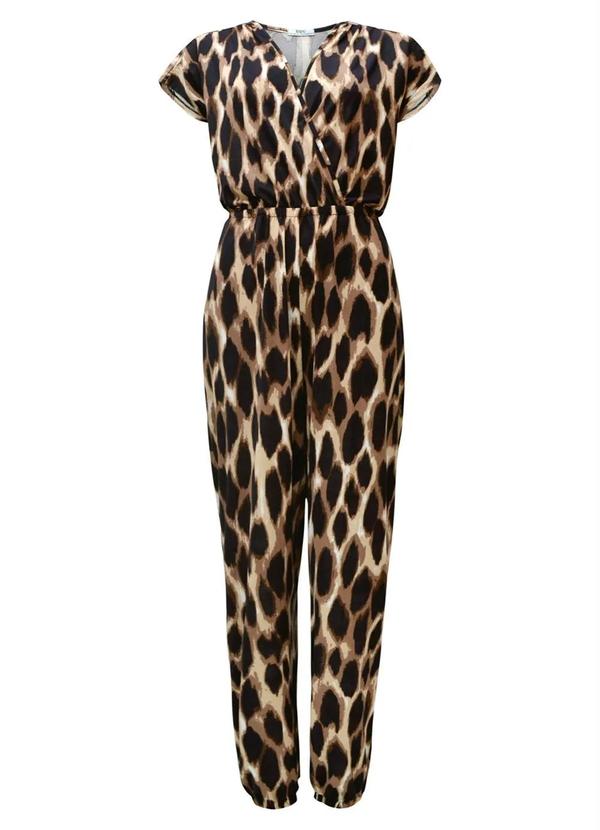 Outlet - Macacão Estampado de Onça Marrom 5