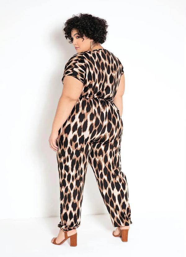 Outlet - Macacão Estampado de Onça Marrom 7