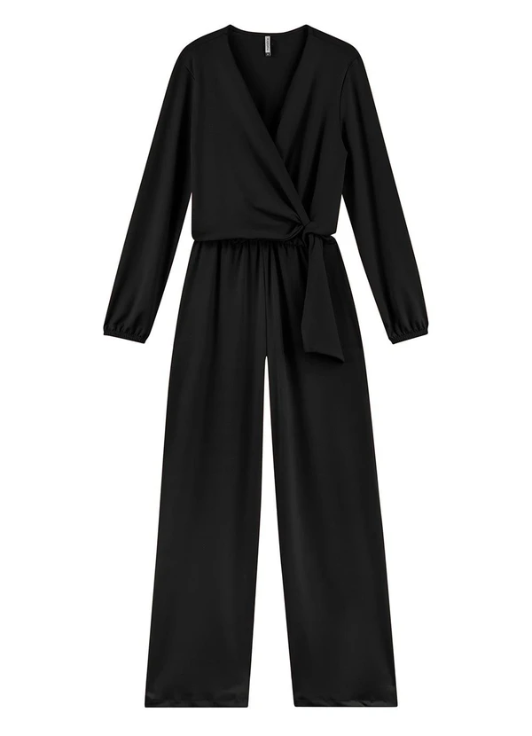 Marialícia - Macacão Feminino Amarração Preto