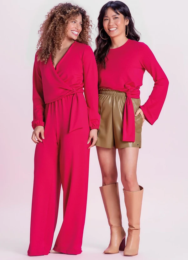 Marialícia - Macacão Feminino Amarração Rosa 2