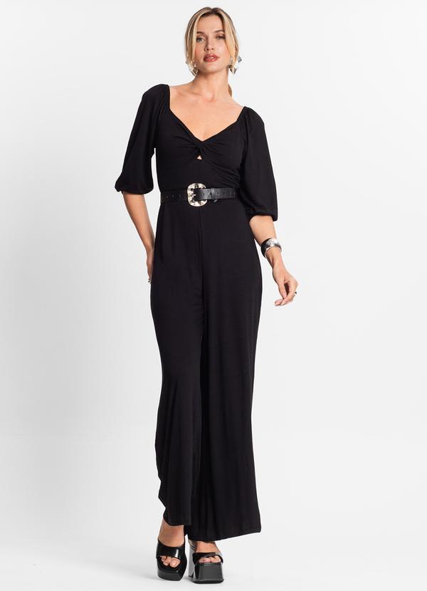 Endless - Macacão Feminino Manga 3/4 Preto