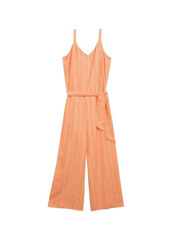 Marialícia - Macacão Feminino Pantacourt Laranja 3