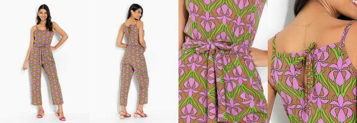 Macaco Flora Retr Roxo com Amarrao