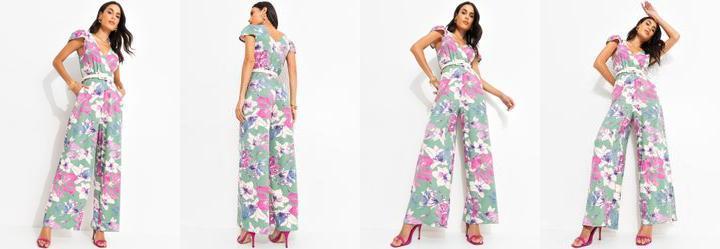 Macaco Floral Artstico em Malha de Viscose