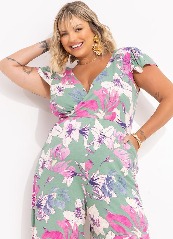 Quintess - Macacão Floral Artístico em Malha de Viscose 10