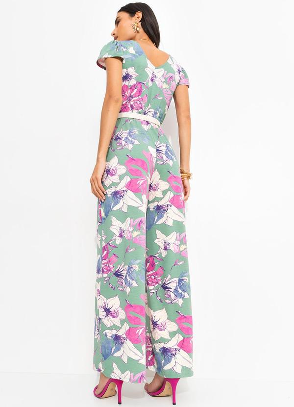 Quintess - Macacão Floral Artístico em Malha de Viscose 2