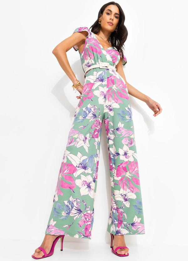 Quintess - Macacão Floral Artístico em Malha de Viscose 3