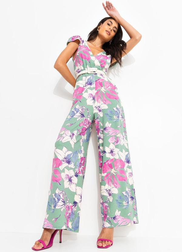 Quintess - Macacão Floral Artístico em Malha de Viscose 4