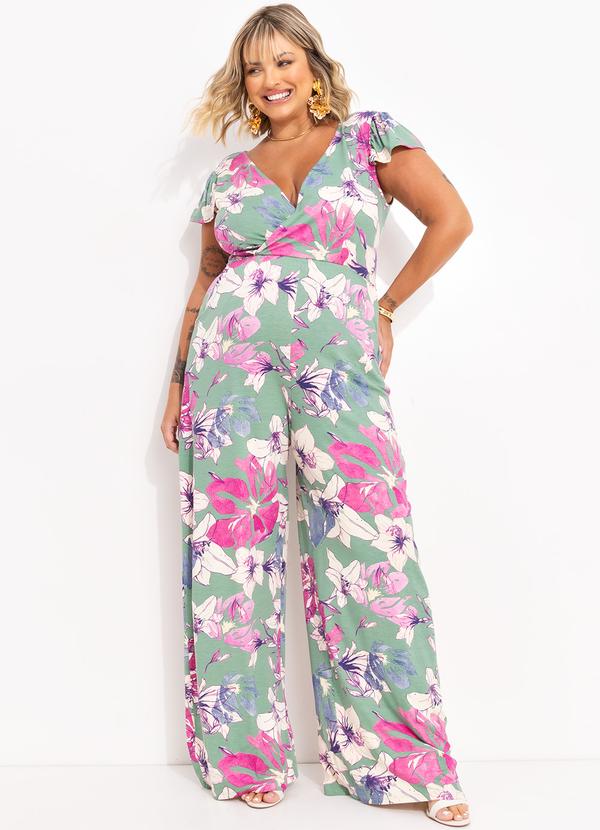 Quintess - Macacão Floral Artístico em Malha de Viscose 7