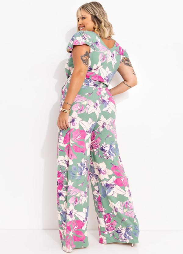 Quintess - Macacão Floral Artístico em Malha de Viscose 8