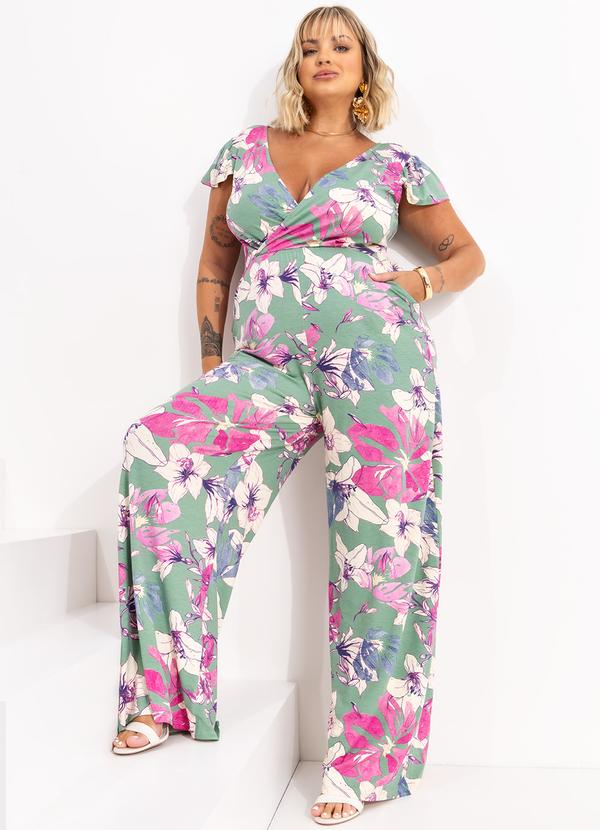 Quintess - Macacão Floral Artístico em Malha de Viscose 9