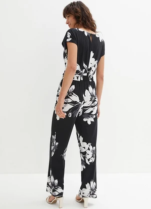 bonprix - Macacão Floral Dark em Malha Fria - BONPRIX