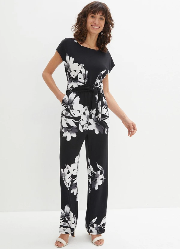 bonprix - Macacão Floral Dark em Malha Fria 3