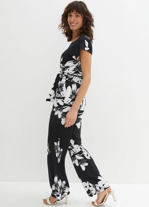 bonprix - Macacão Floral Dark em Malha Fria 4