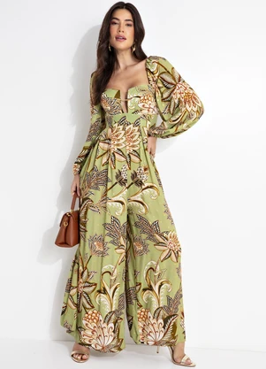 Farm - Macacão Floral Delhi Verde - FARM