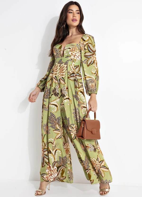 Farm - Macacão Floral Delhi Verde 3