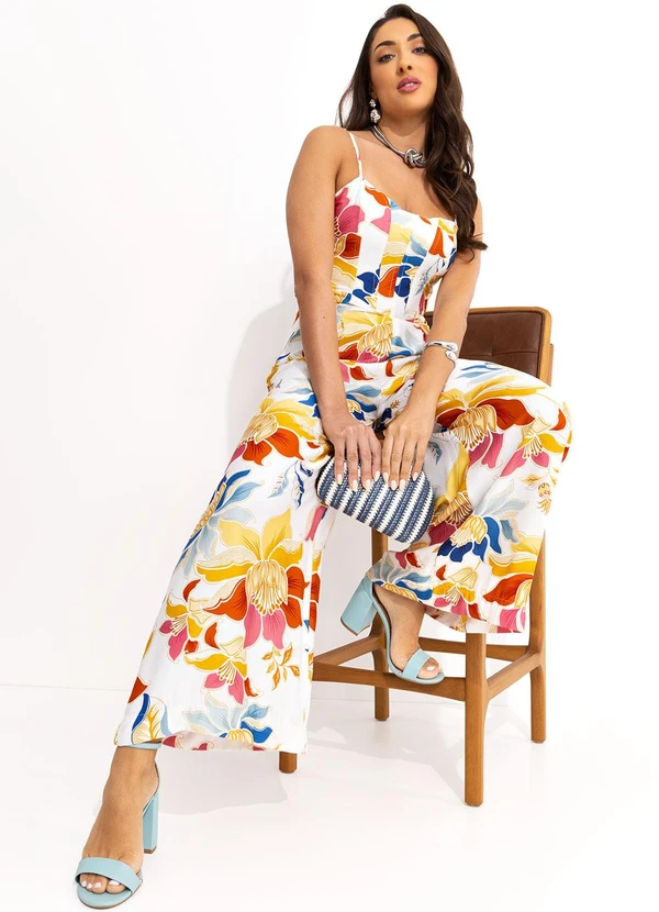 Farm - Macacão  Floral Majestoso Off White 7