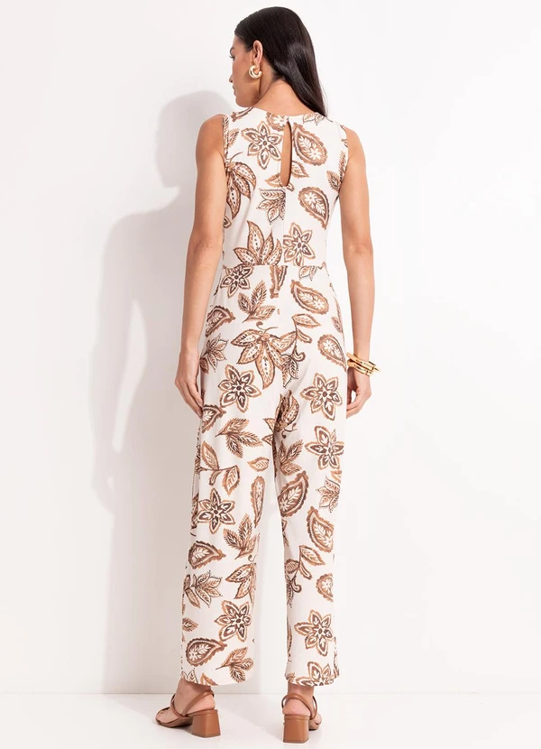 Quintess - Macacão Floral Paisley em Malha de Viscose 2