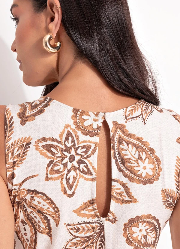 Quintess - Macacão Floral Paisley em Malha de Viscose 6