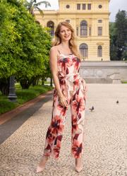 Macac�o Floral Pincelado em Malha Fria