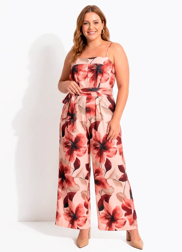 Quintess - Macacão Floral Pincelado em Malha Fria 15