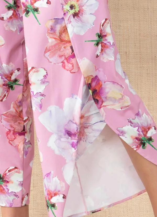 Quintess - Macacão Floral Rosa com Transpasse na Perna 5