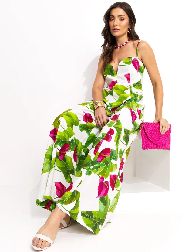 Farm - Macacão Folha de Antúrio Off White 3