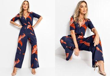 Macaco Folhagem Marinho em Malha de Viscose