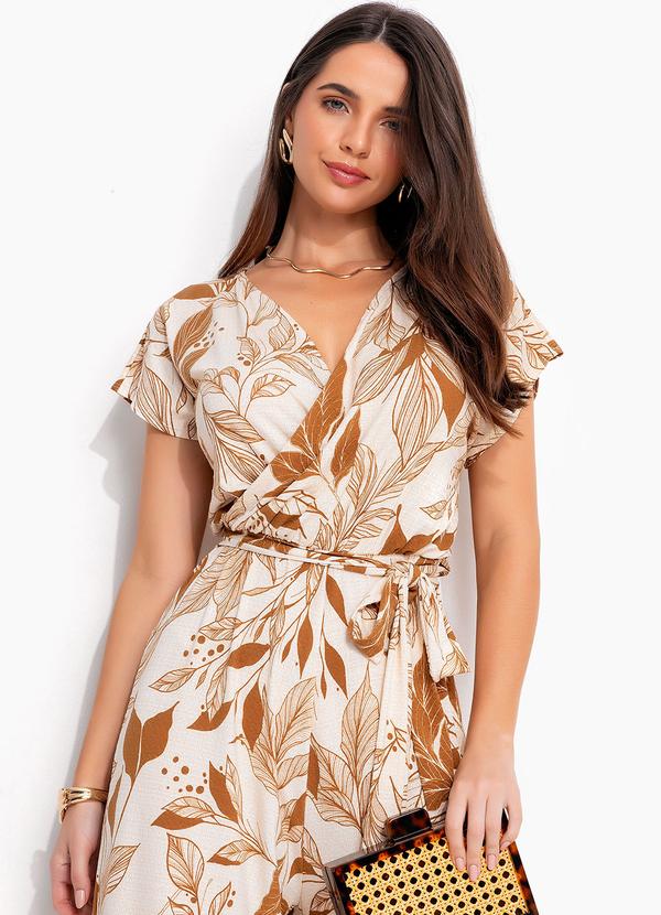 Quintess - Macacão Folhagem Natural em Malha de Viscose Tex 5