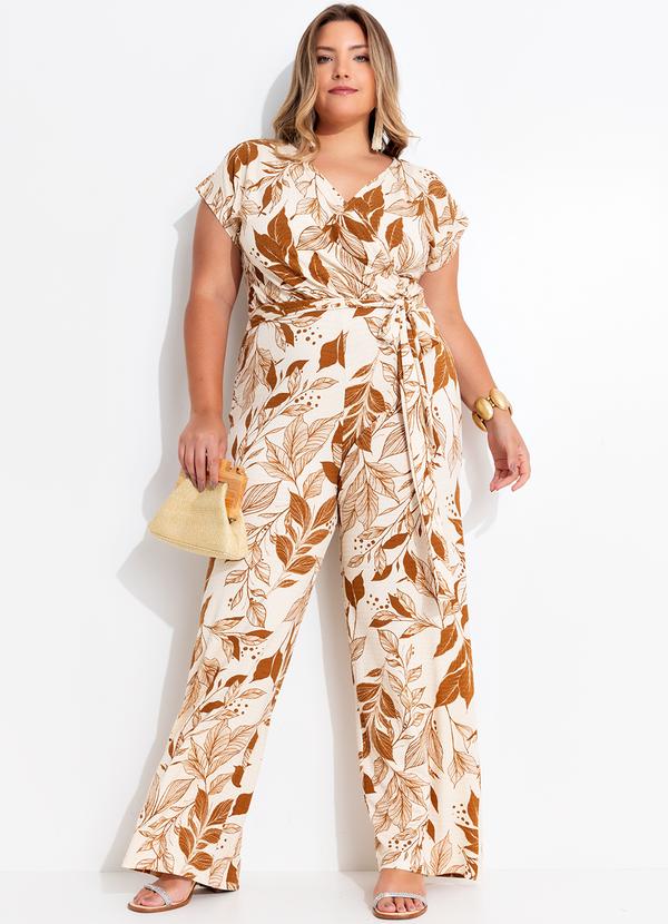 Quintess - Macacão Folhagem Natural em Malha de Viscose Tex 6