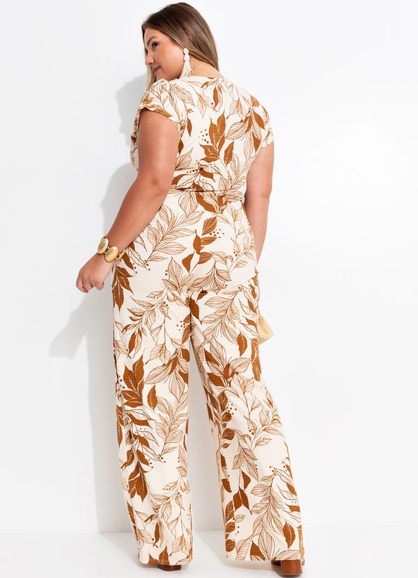 Quintess - Macacão Folhagem Natural em Malha de Viscose Tex 7