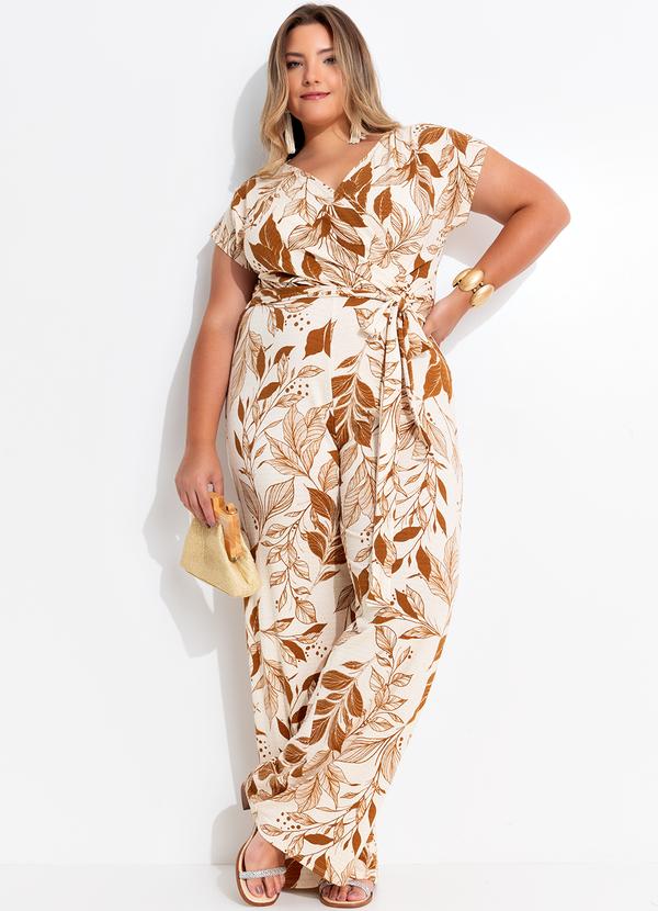 Quintess - Macacão Folhagem Natural em Malha de Viscose Tex 8