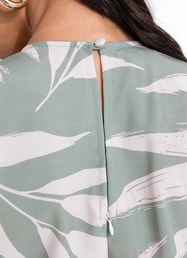 Quintess - Macacão Folhagem Verde em Tecido Plano Creponado 5