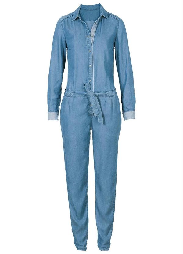 bonprix - Macacão Jeans Azul Médio 12