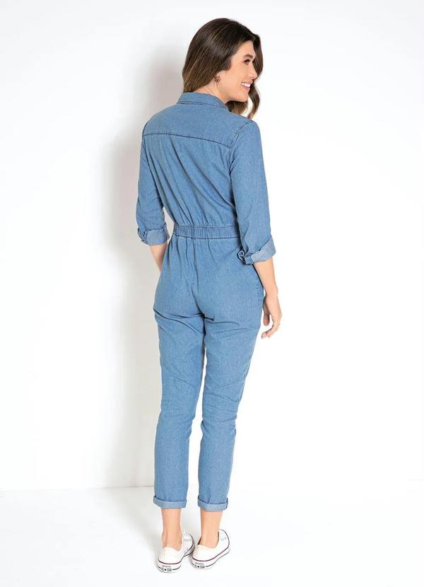 bonprix - Macacão Jeans Azul Médio 2