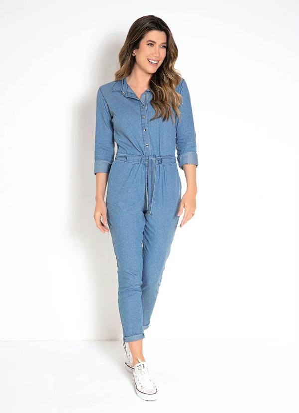 bonprix - Macacão Jeans Azul Médio 3