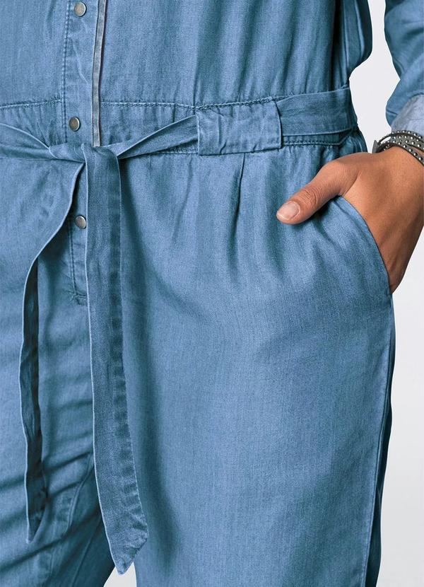 bonprix - Macacão Jeans Azul Médio 4