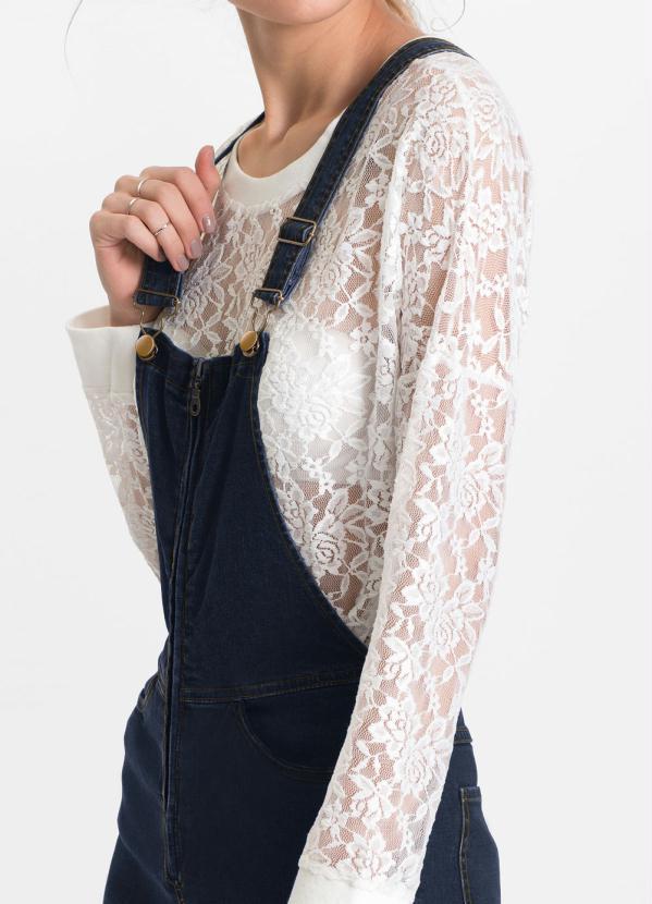 bonprix - Macacão Jeans Boot Cut Azul 3